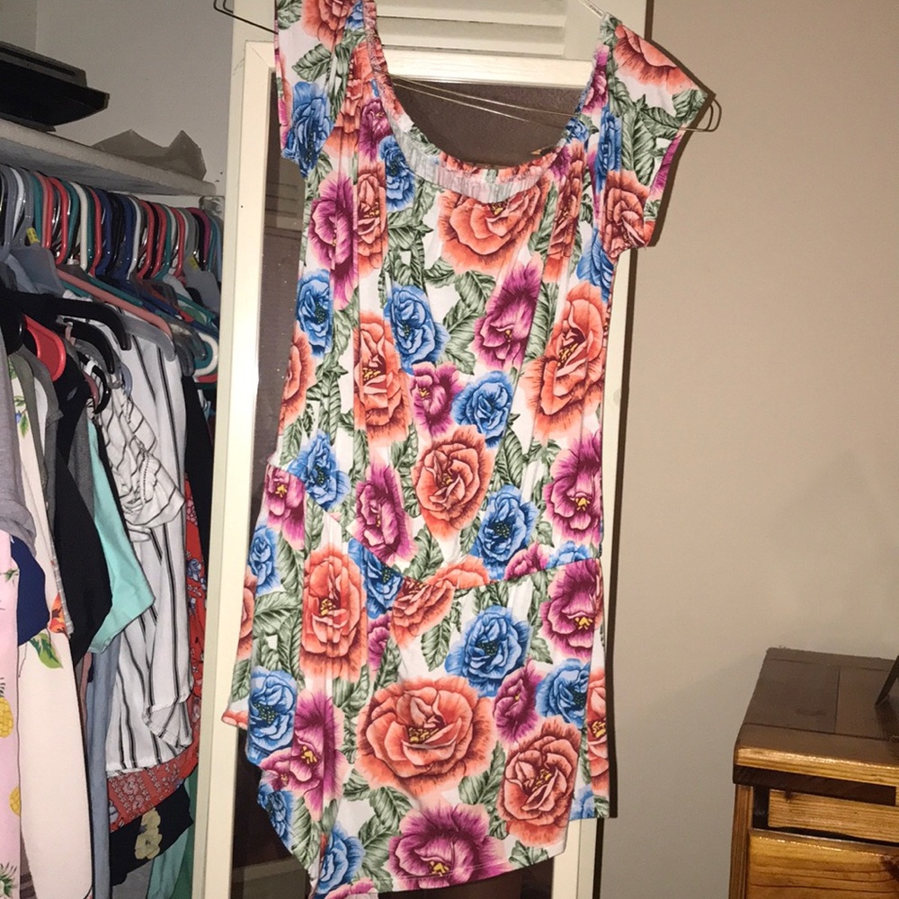 Floral off shoulder romper